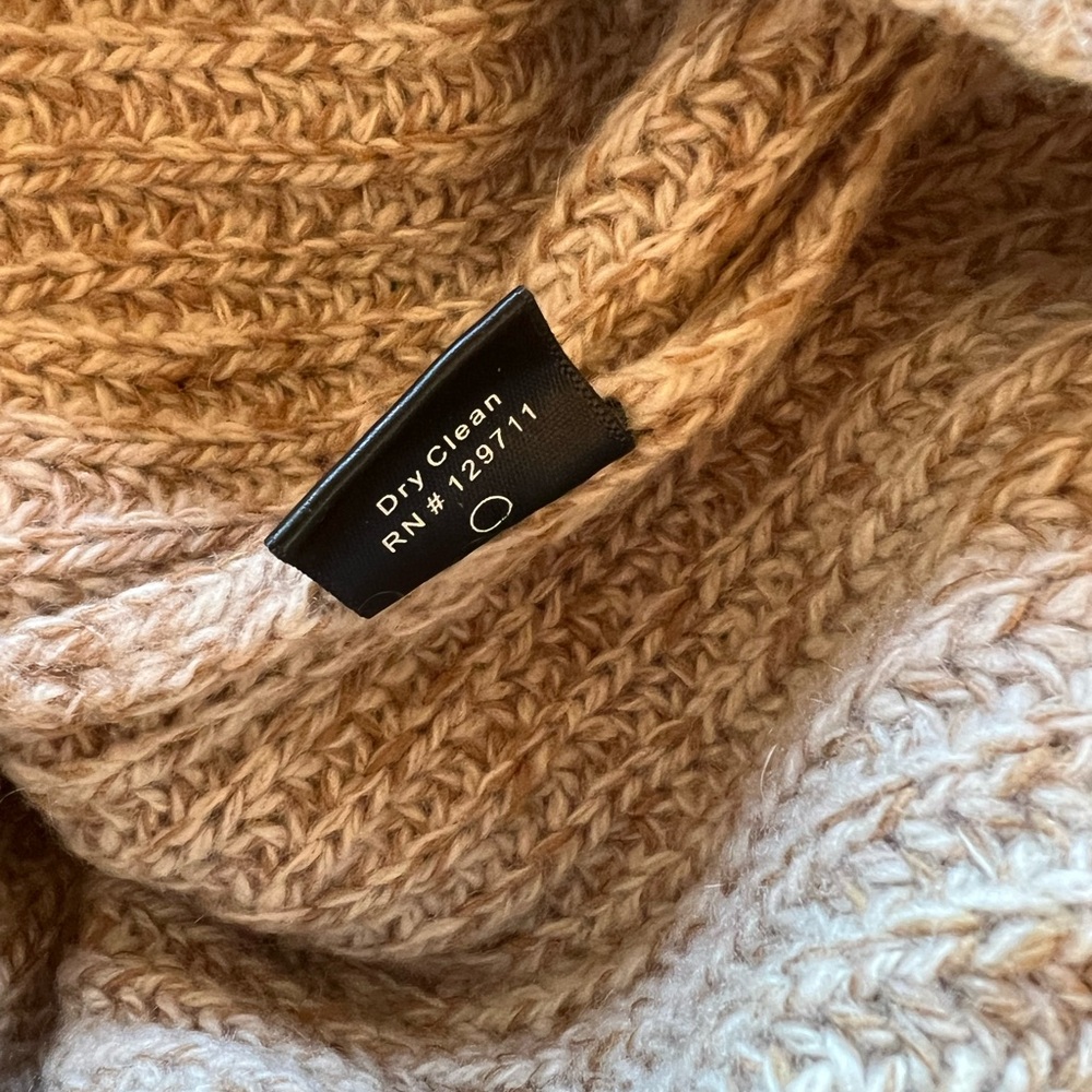 Jenni Kayne Recycled Cashmere Fisherman Sweater Marled Camel Size XS - Picture 5 of 7